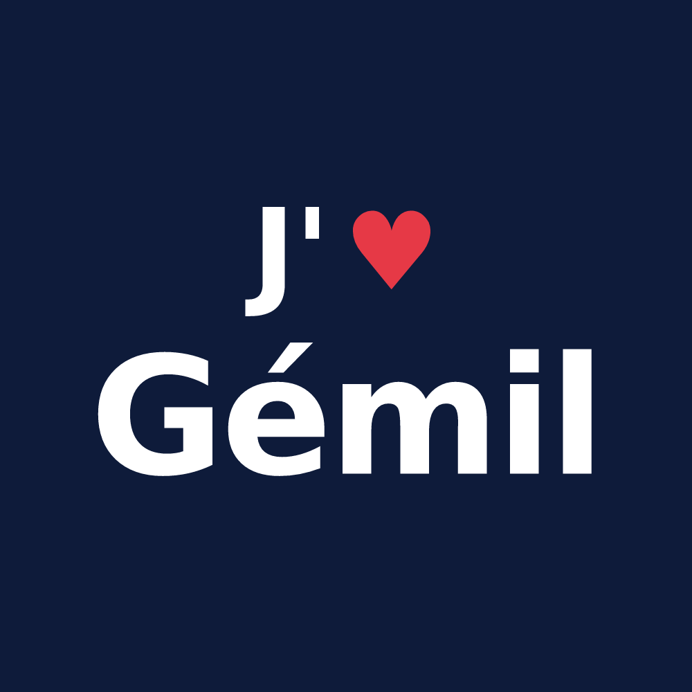 T-shirt personnalisé Gémil — design J'aime Gémil