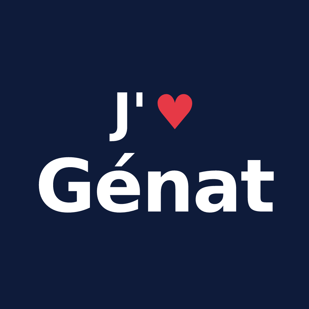 T-shirt personnalisé Génat — design J'aime Génat