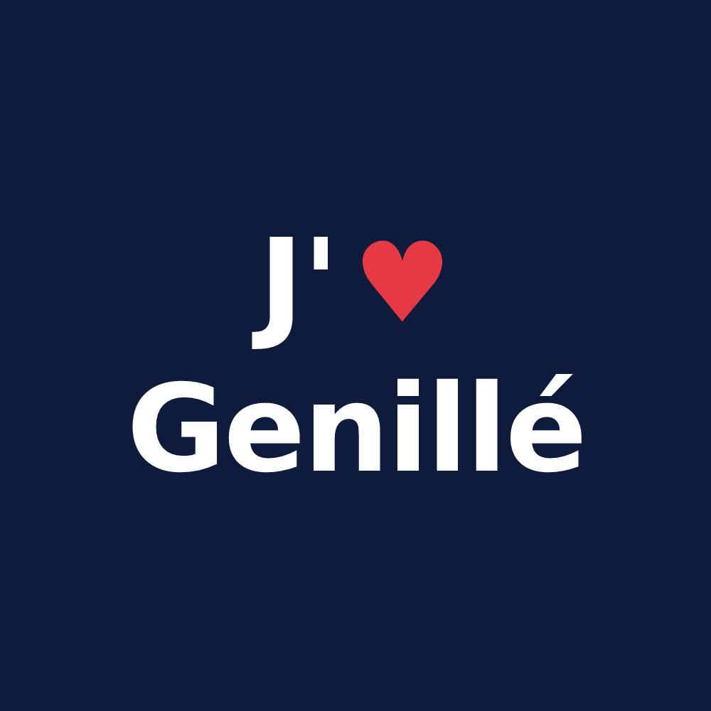 T-shirt personnalisé Genillé — design J'aime Genillé