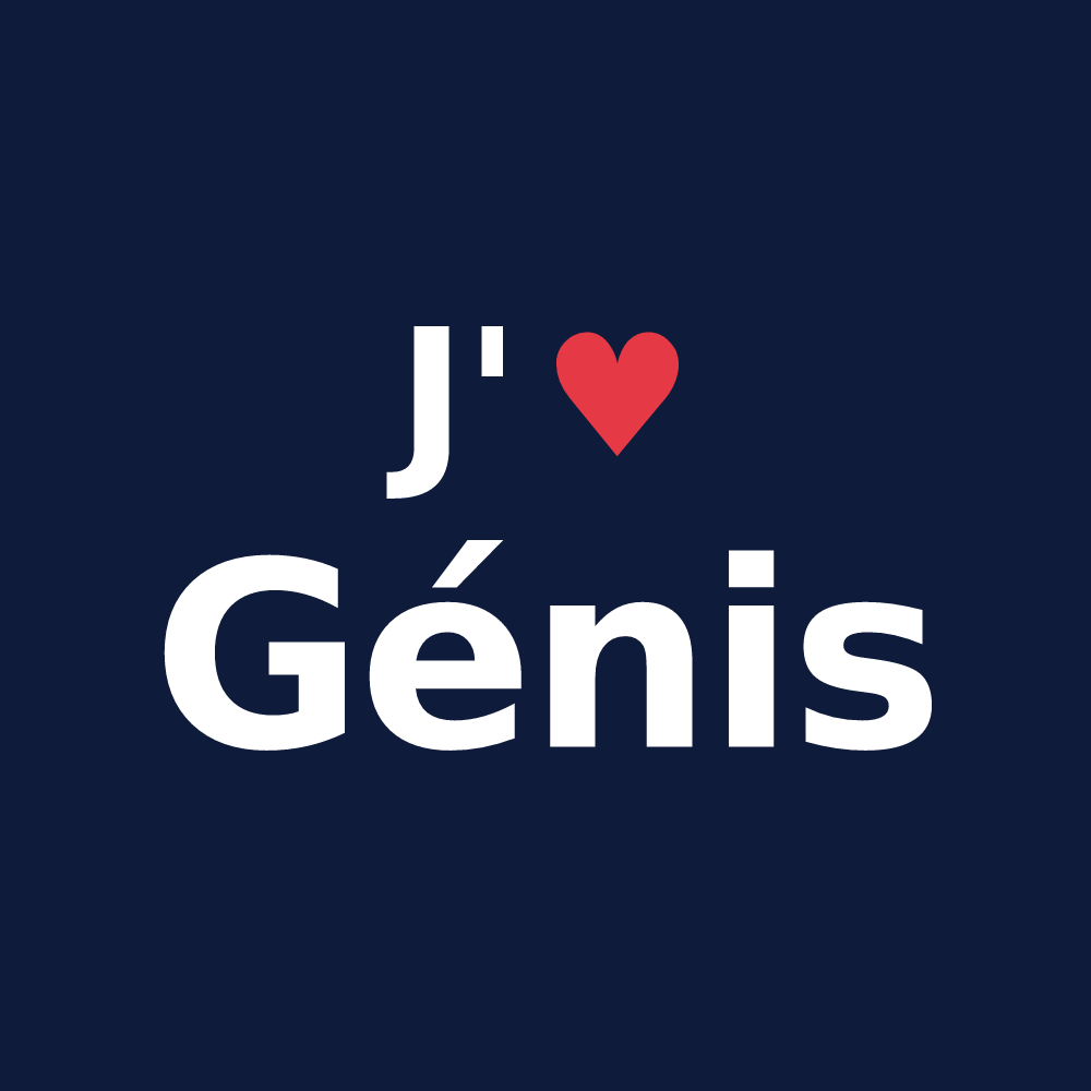 T-shirt personnalisé Génis — design J'aime Génis