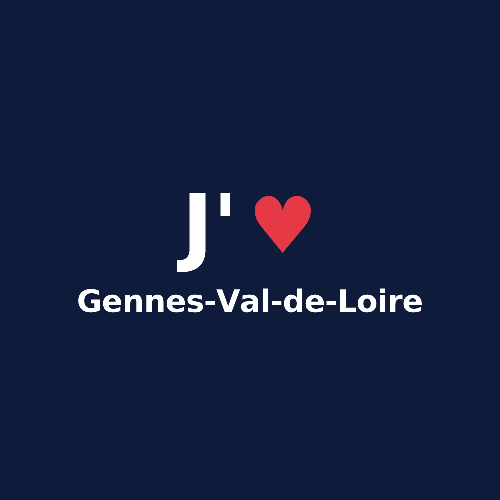 T-shirt personnalisé Gennes-Val-de-Loire — design J'aime Gennes-Val-de-Loire