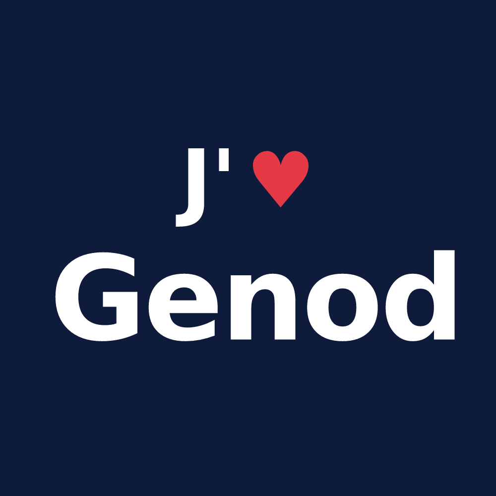 T-shirt personnalisé Genod — design J'aime Genod