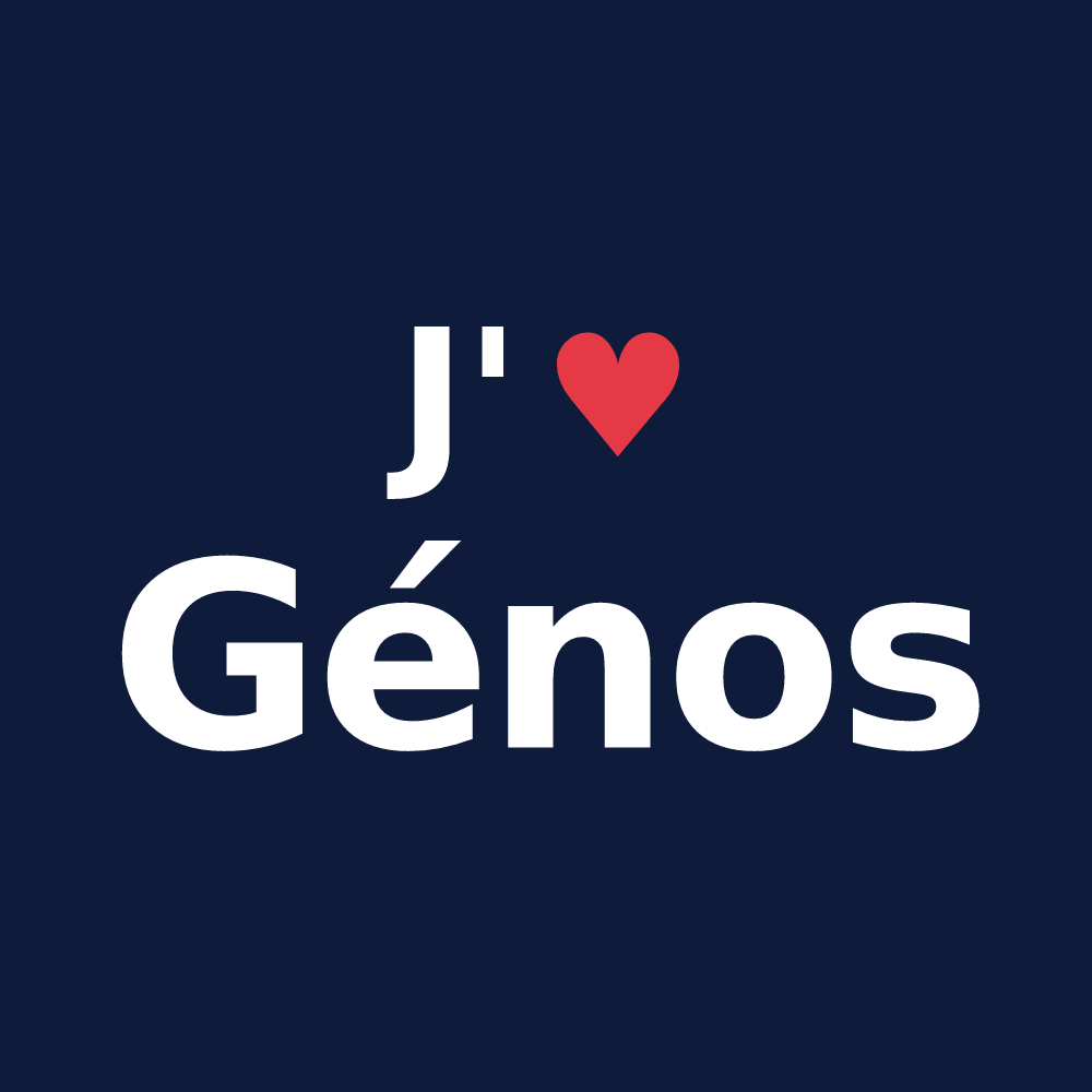 T-shirt personnalisé Génos — design J'aime Génos