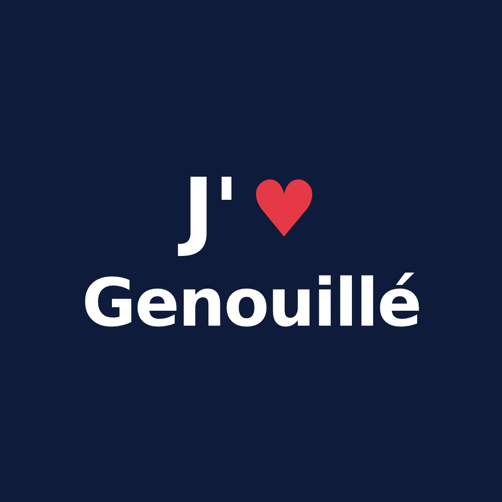 T-shirt personnalisé Genouillé — design J'aime Genouillé