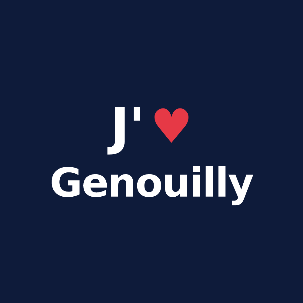 T-shirt personnalisé Genouilly — design « J'aime Genouilly » imprimé sur le t-shirt