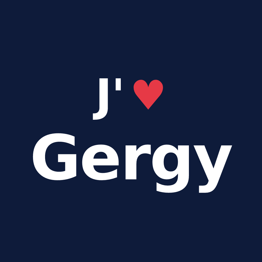 T-shirt personnalisé Gergy — design « J'aime Gergy » imprimé sur le t-shirt