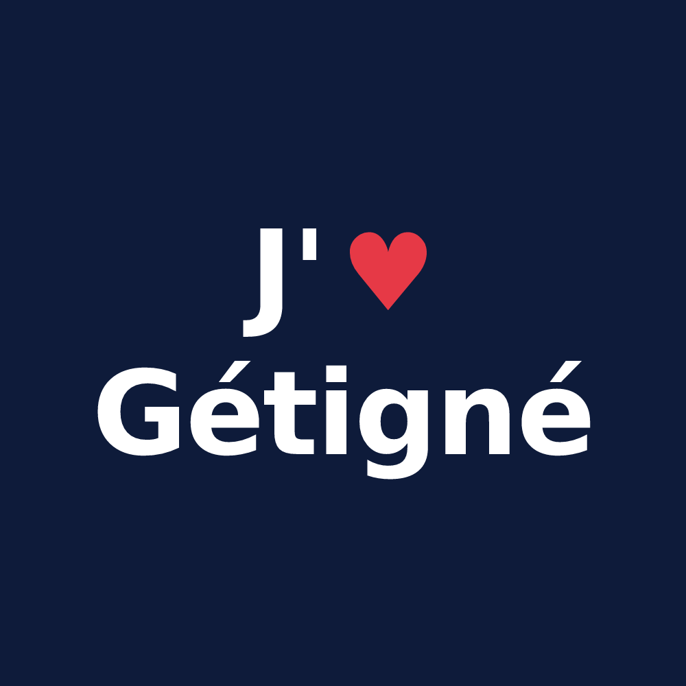 T-shirt personnalisé Gétigné — design J'aime Gétigné