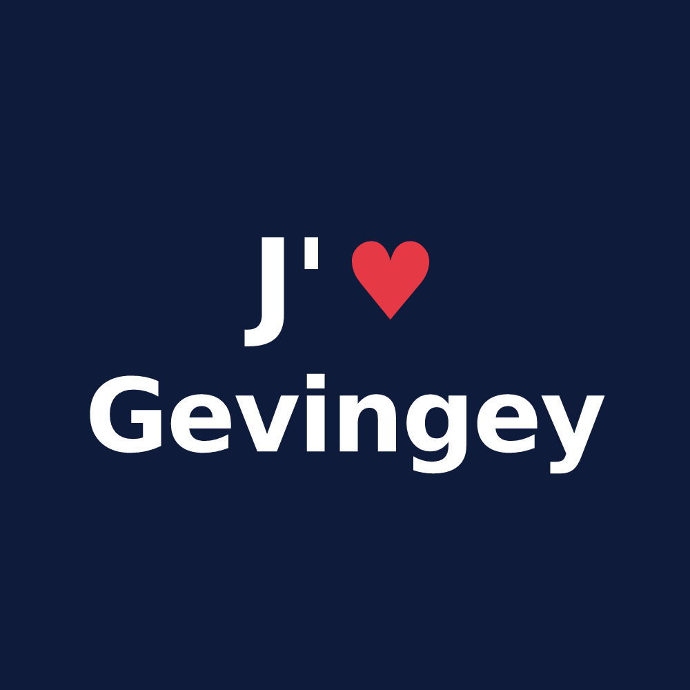 T-shirt personnalisé Gevingey — design J'aime Gevingey