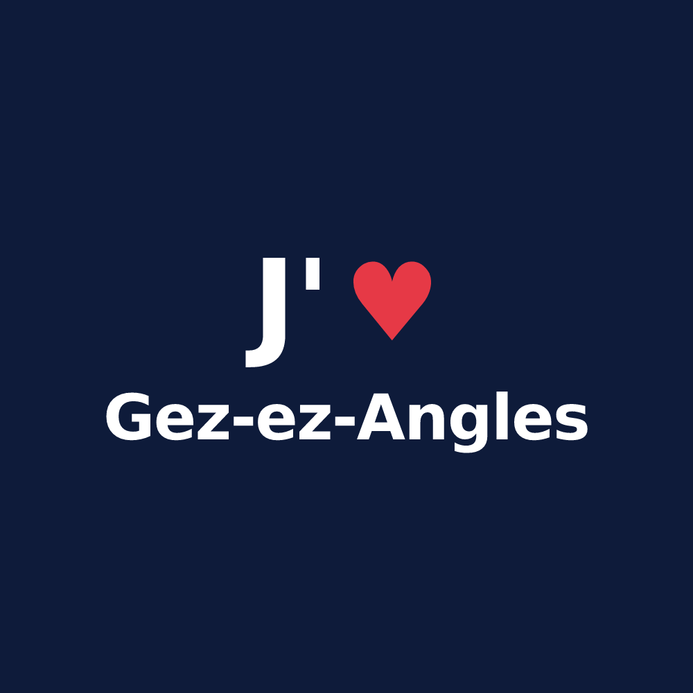 T-shirt personnalisé Gez-ez-Angles — design J'aime Gez-ez-Angles