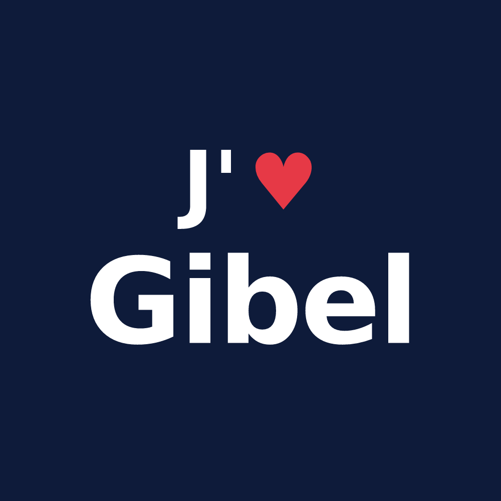 T-shirt personnalisé Gibel — design J'aime Gibel
