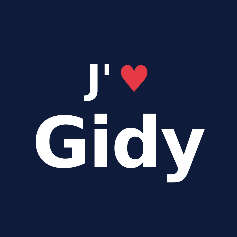 T-shirt personnalisé Gidy — design J'aime Gidy
