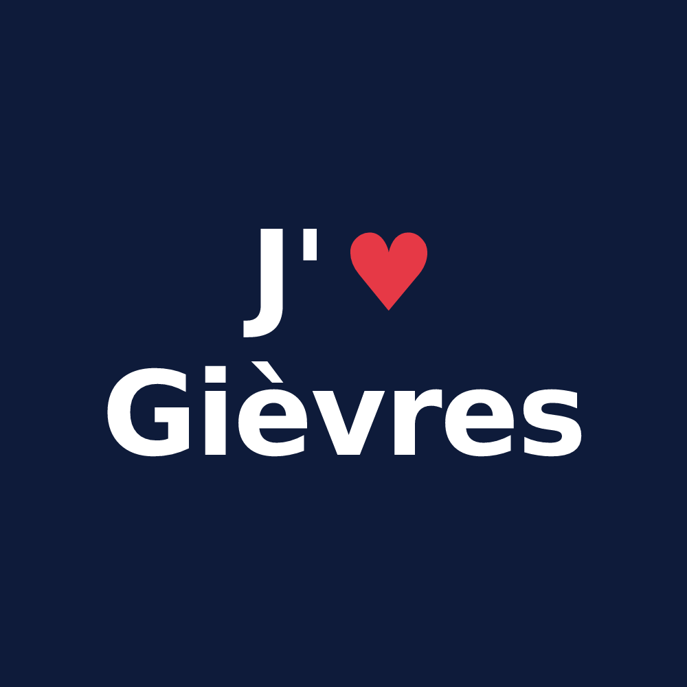 T-shirt personnalisé Gièvres — design « J'aime Gièvres » imprimé sur le t-shirt