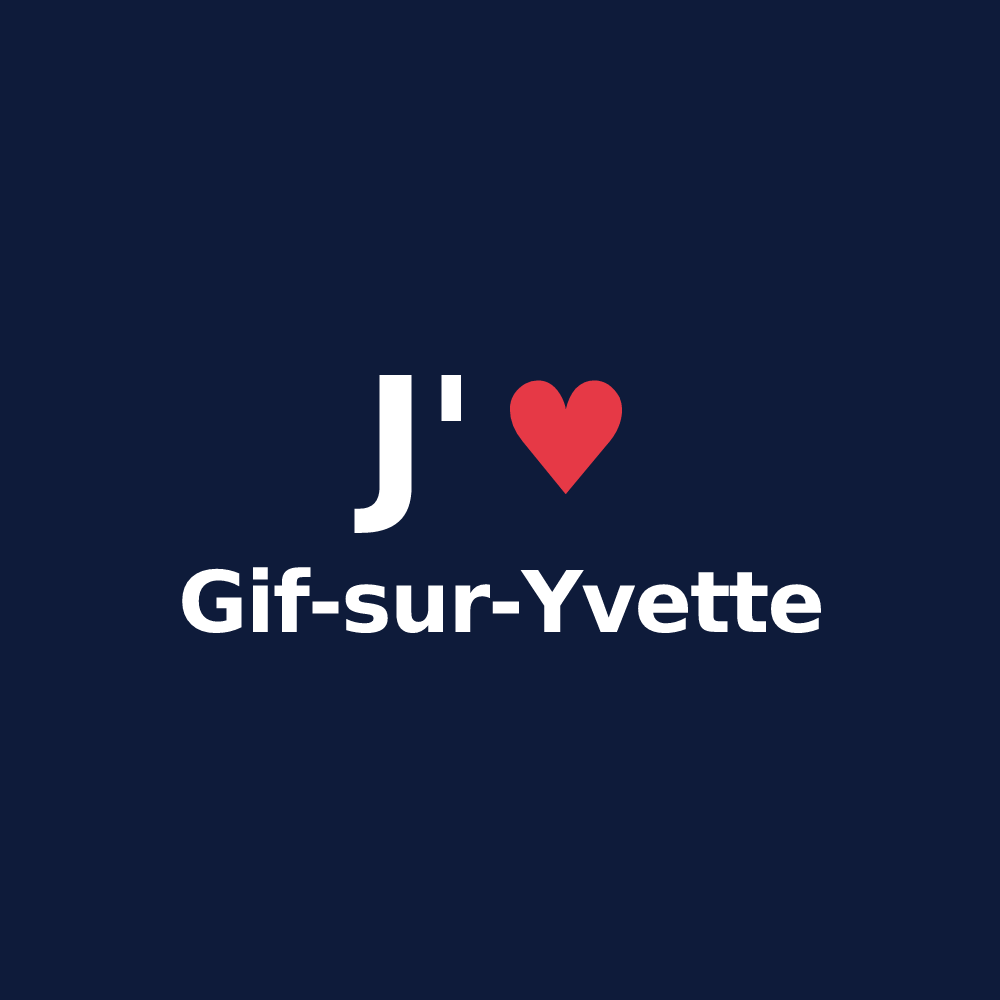 T-shirt personnalisé Gif-sur-Yvette — design J'aime Gif-sur-Yvette