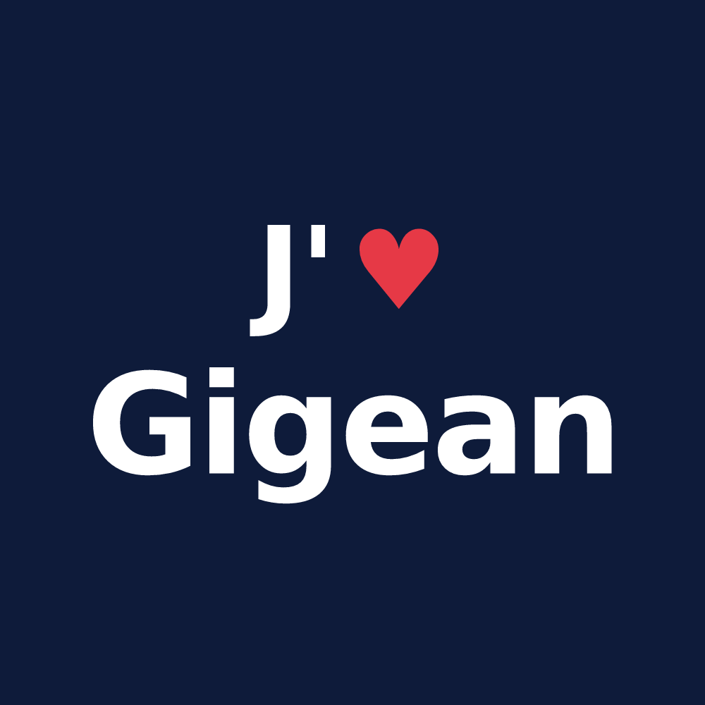 T-shirt personnalisé Gigean — design J'aime Gigean