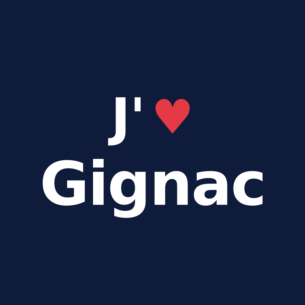 T-shirt personnalisé Gignac — design J'aime Gignac