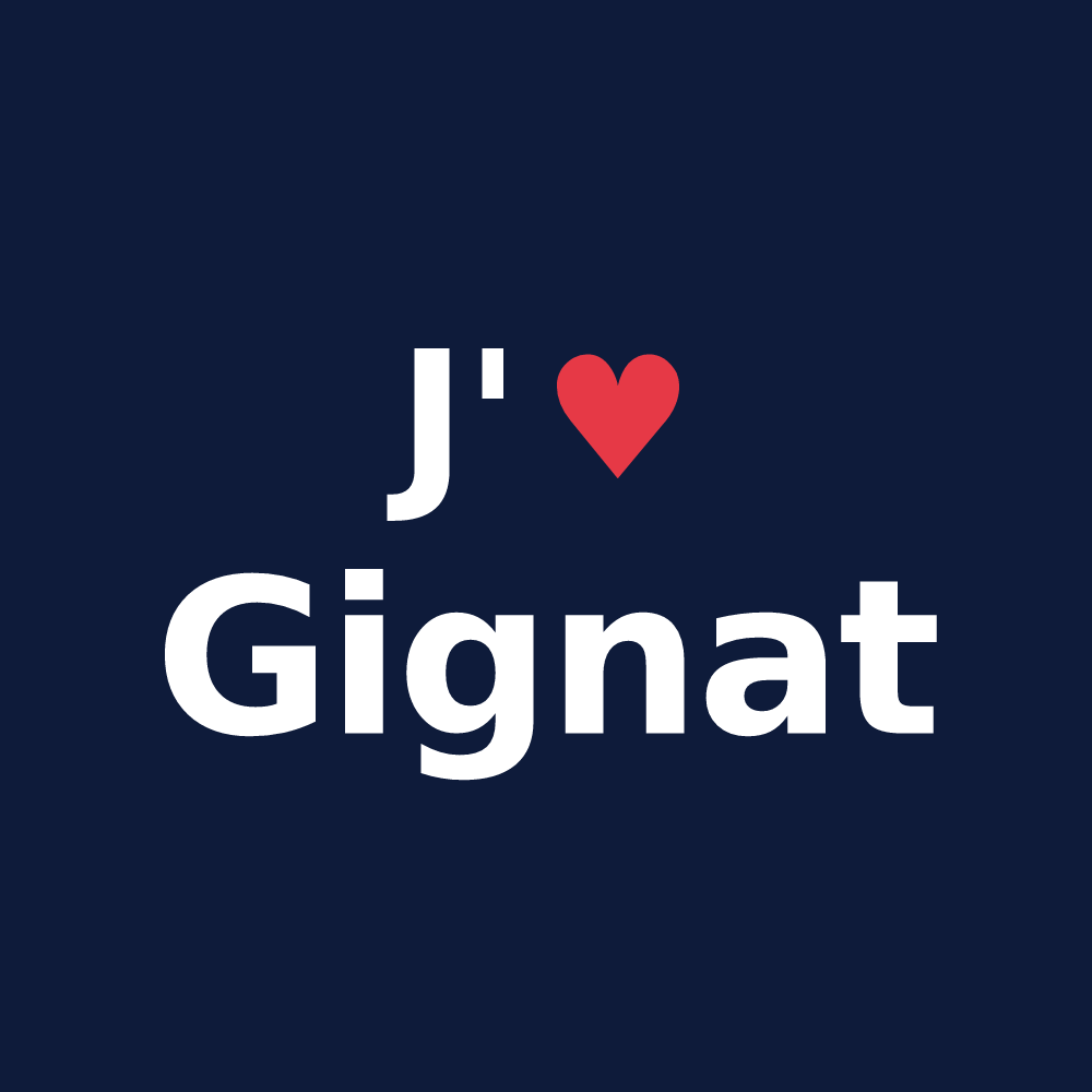 T-shirt personnalisé Gignat — design J'aime Gignat