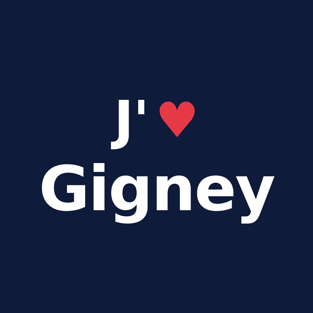 T-shirt personnalisé Gigney — design J'aime Gigney