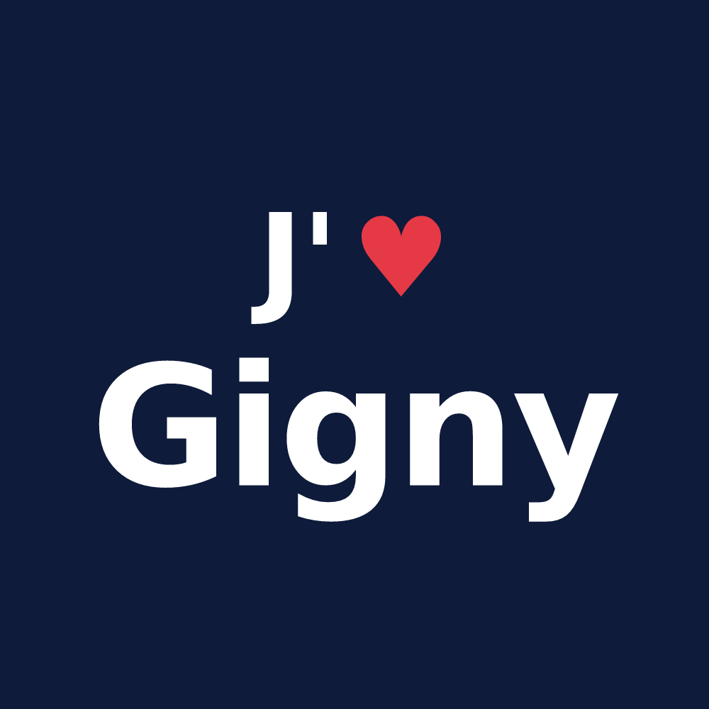T-shirt personnalisé Gigny — design J'aime Gigny