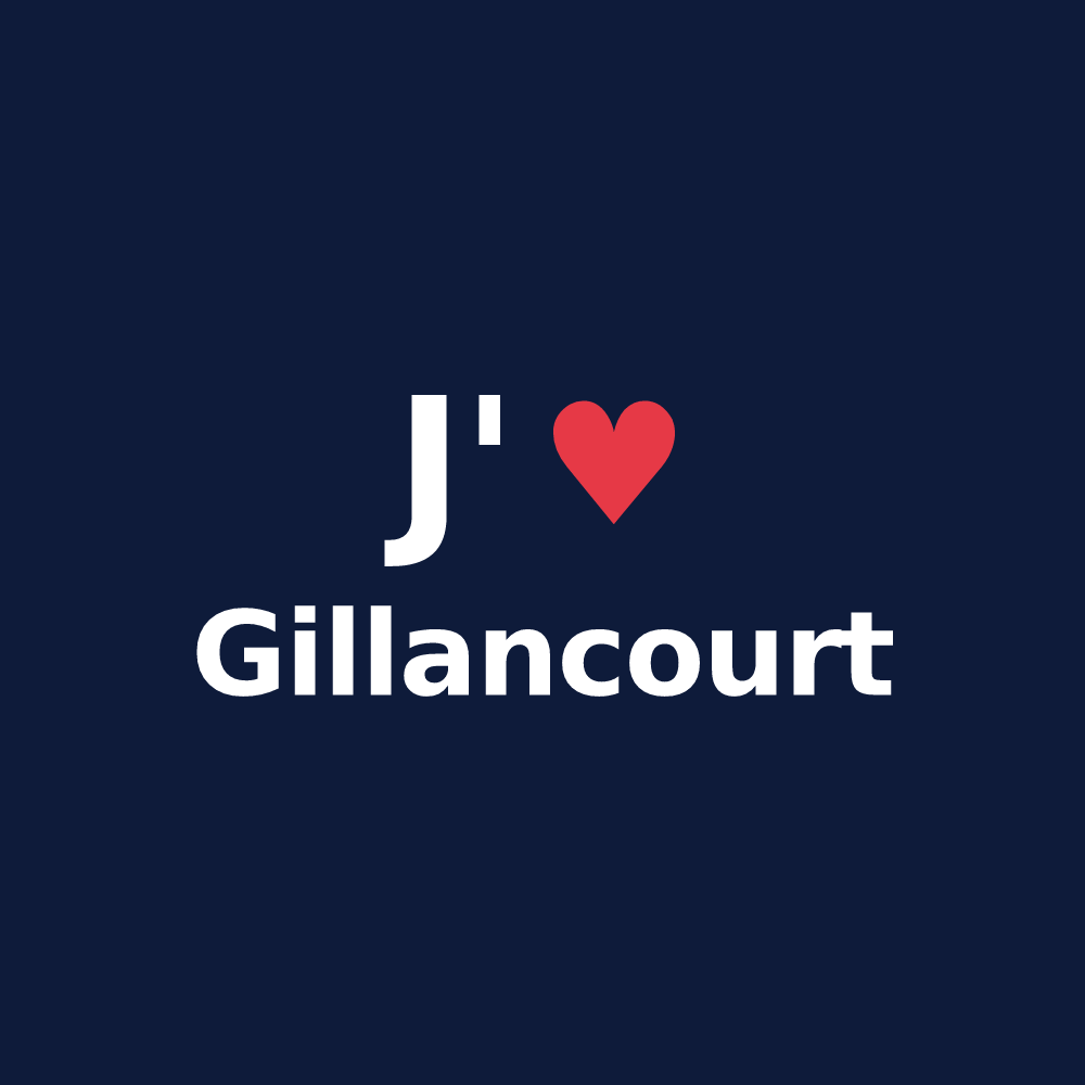 T-shirt personnalisé Gillancourt — design J'aime Gillancourt