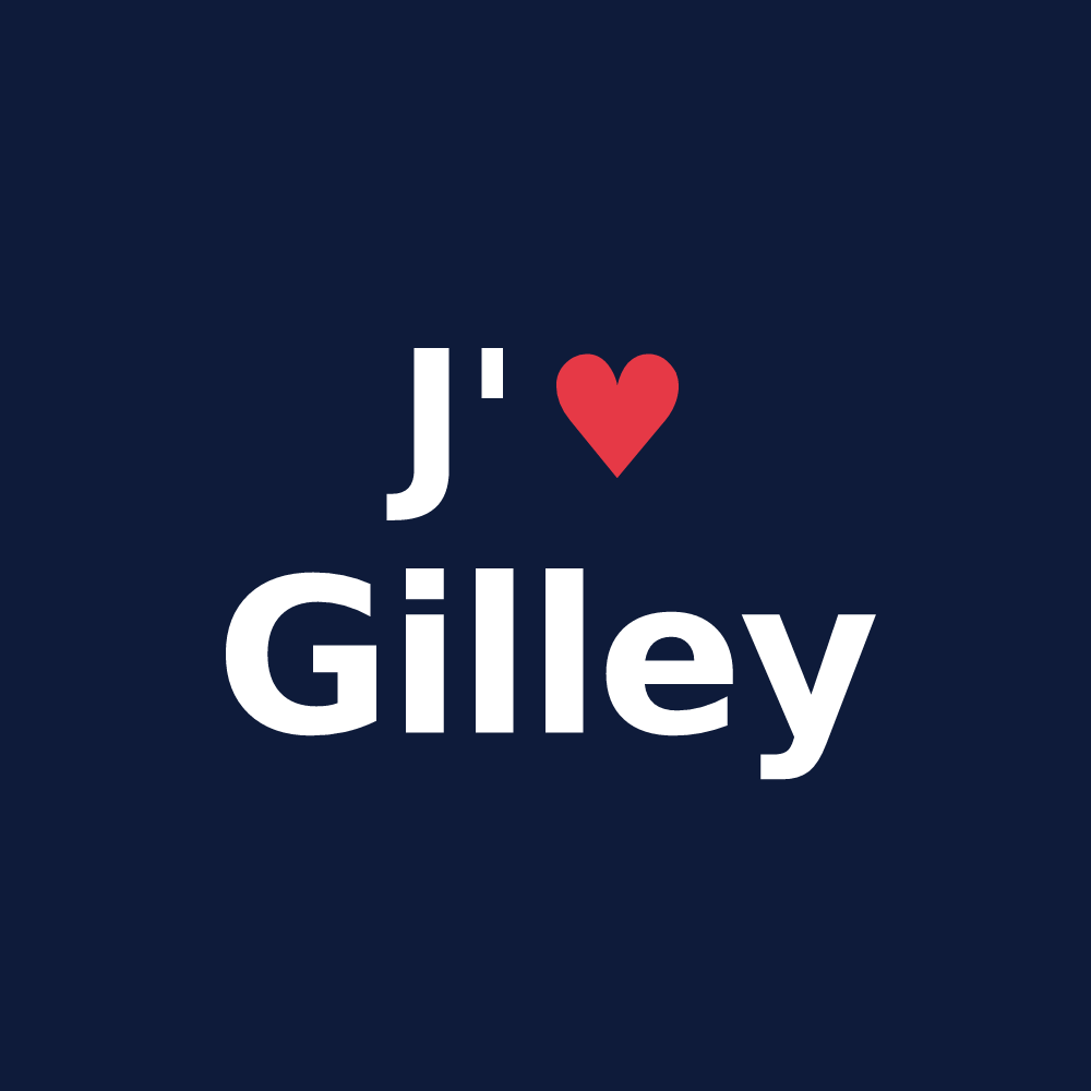 T-shirt personnalisé Gilley — design J'aime Gilley