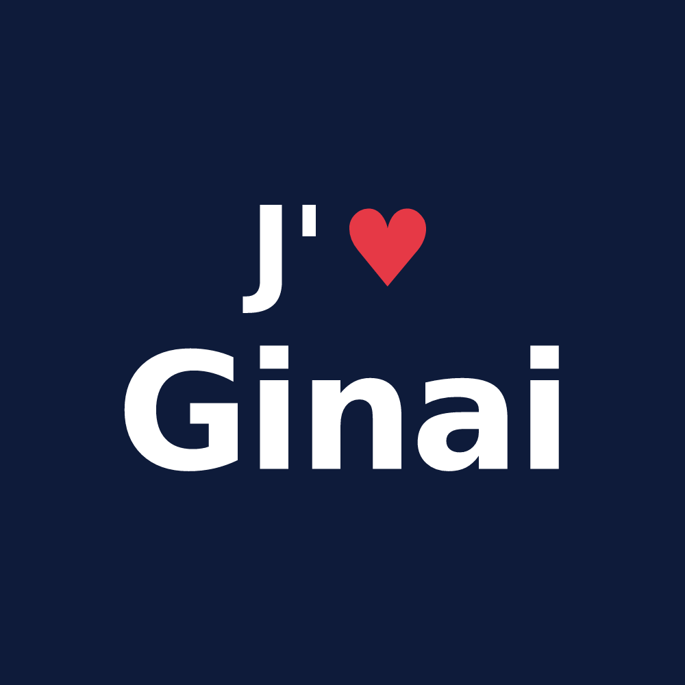T-shirt personnalisé Ginai — design J'aime Ginai