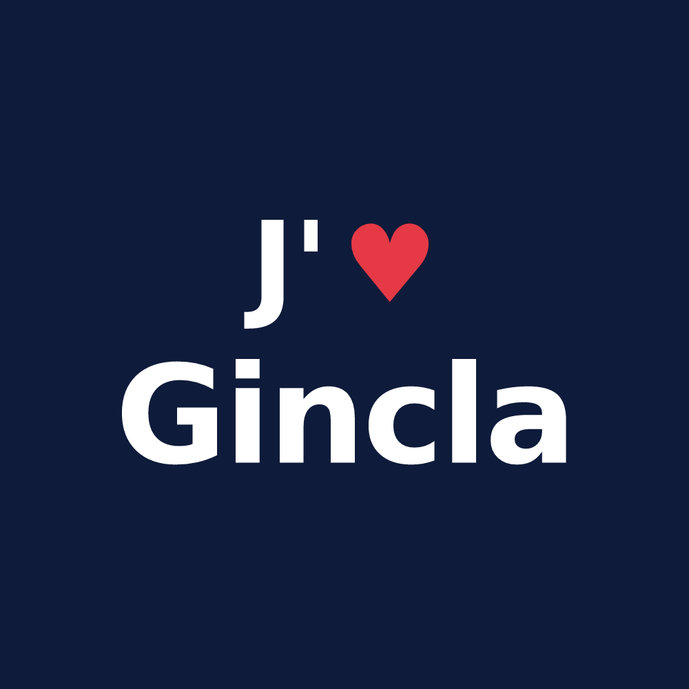 T-shirt personnalisé Gincla — design J'aime Gincla