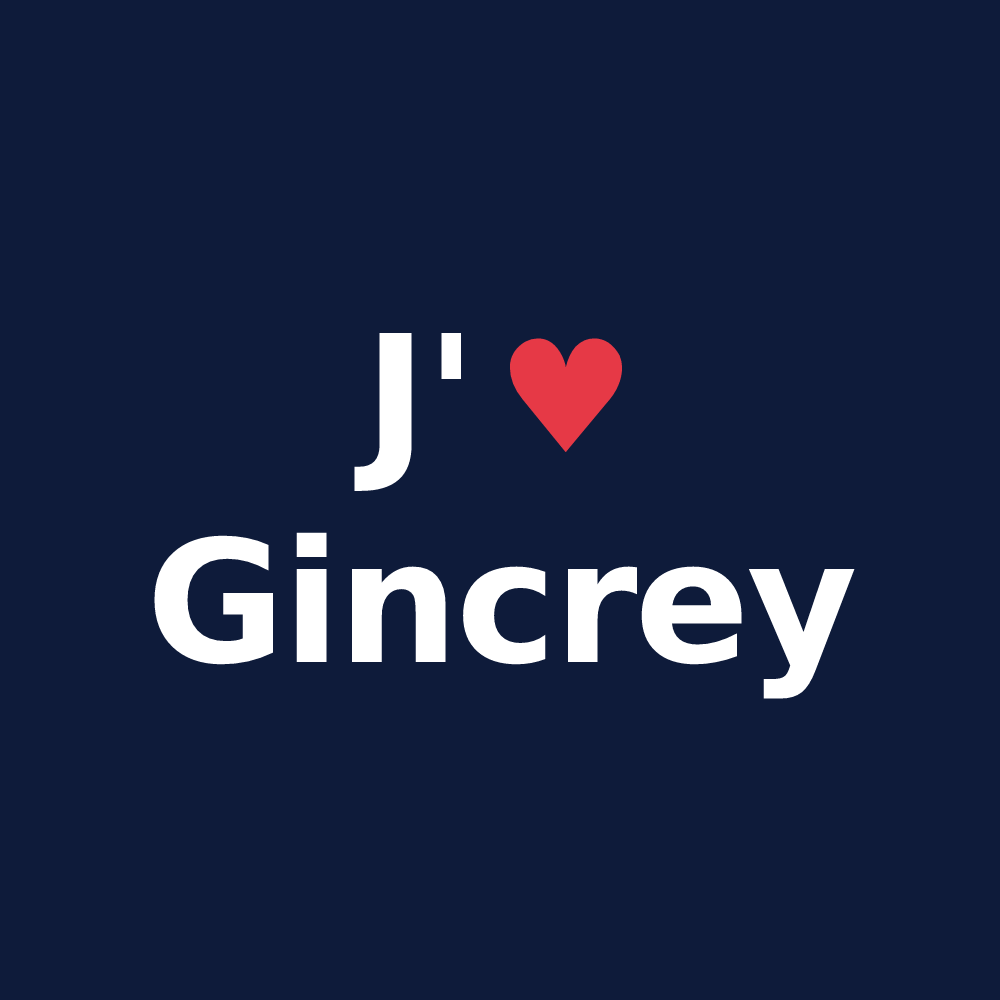 T-shirt personnalisé Gincrey — design J'aime Gincrey