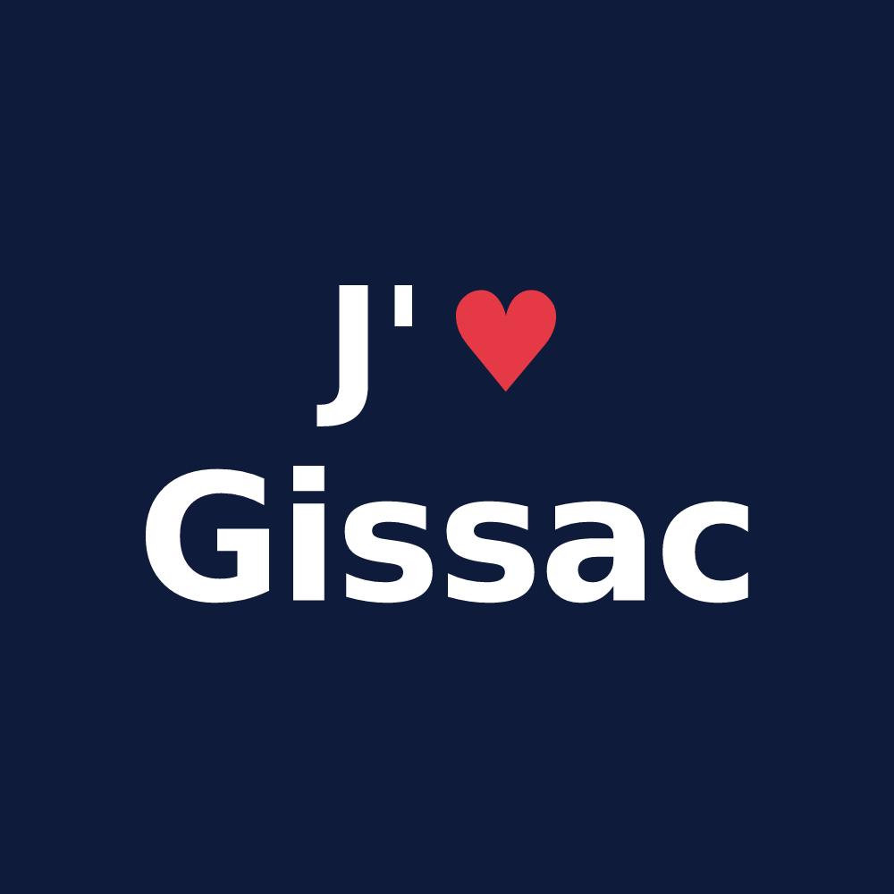 T-shirt personnalisé Gissac — design J'aime Gissac