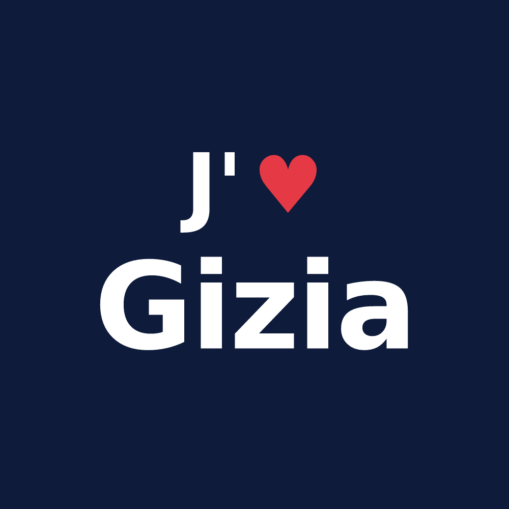 T-shirt personnalisé Gizia — design J'aime Gizia