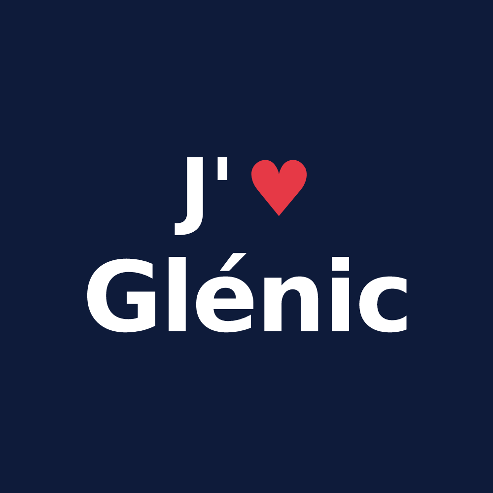 T-shirt personnalisé Glénic — design J'aime Glénic