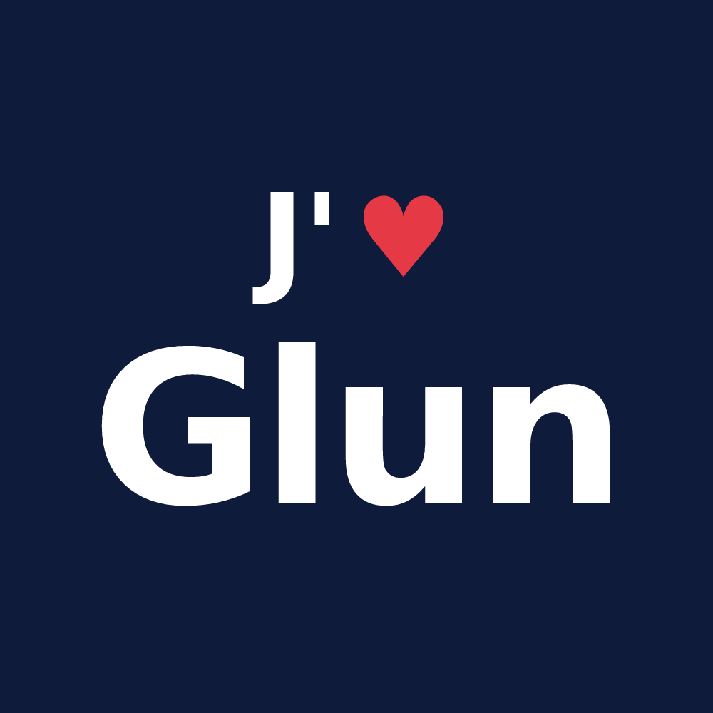 T-shirt personnalisé Glun — design J'aime Glun