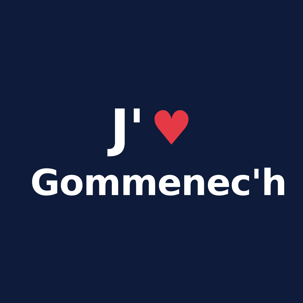 T-shirt personnalisé Gommenec'h — design J'aime Gommenec'h