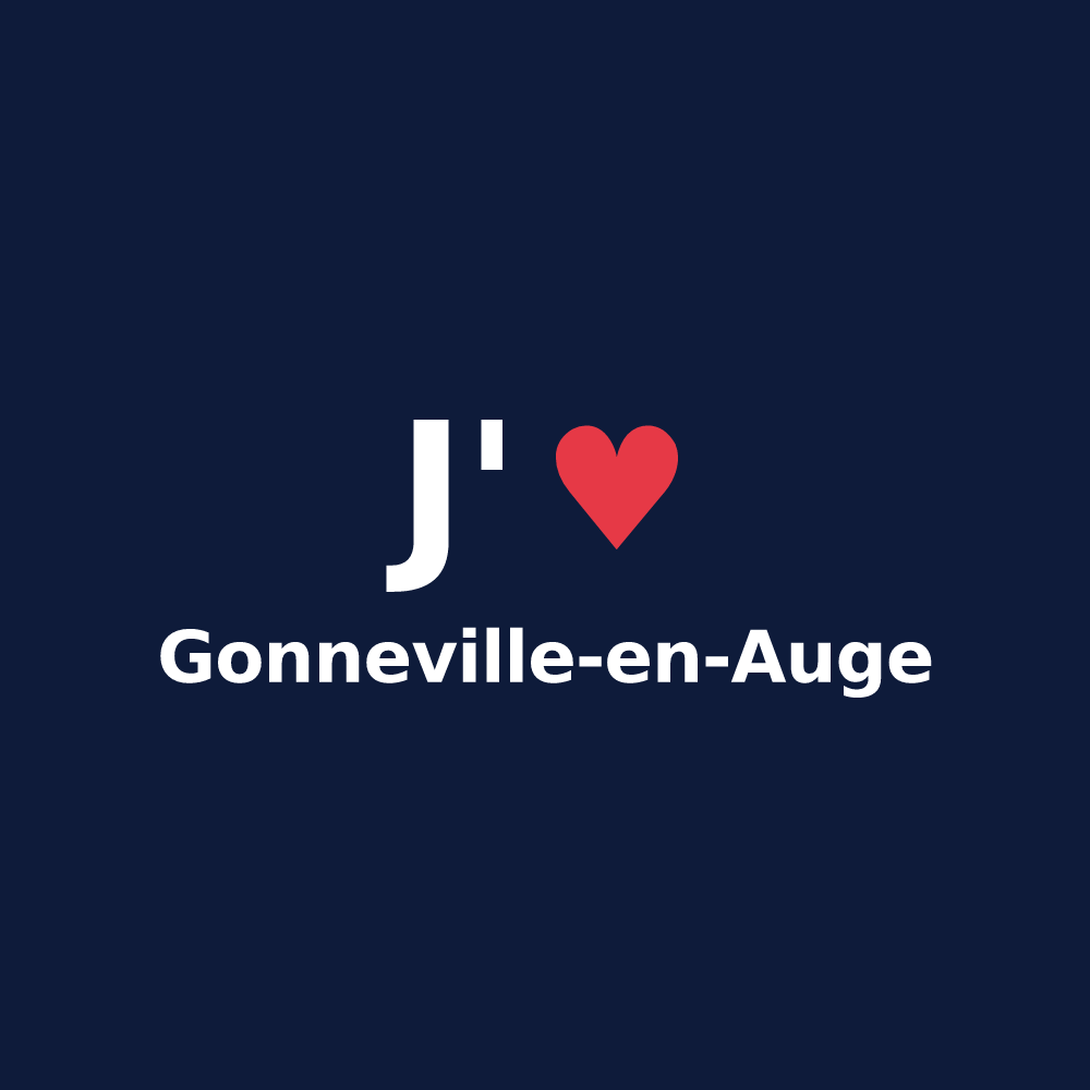 T-shirt personnalisé Gonneville-en-Auge — design « J'aime Gonneville-en-Auge » imprimé sur le t-shirt