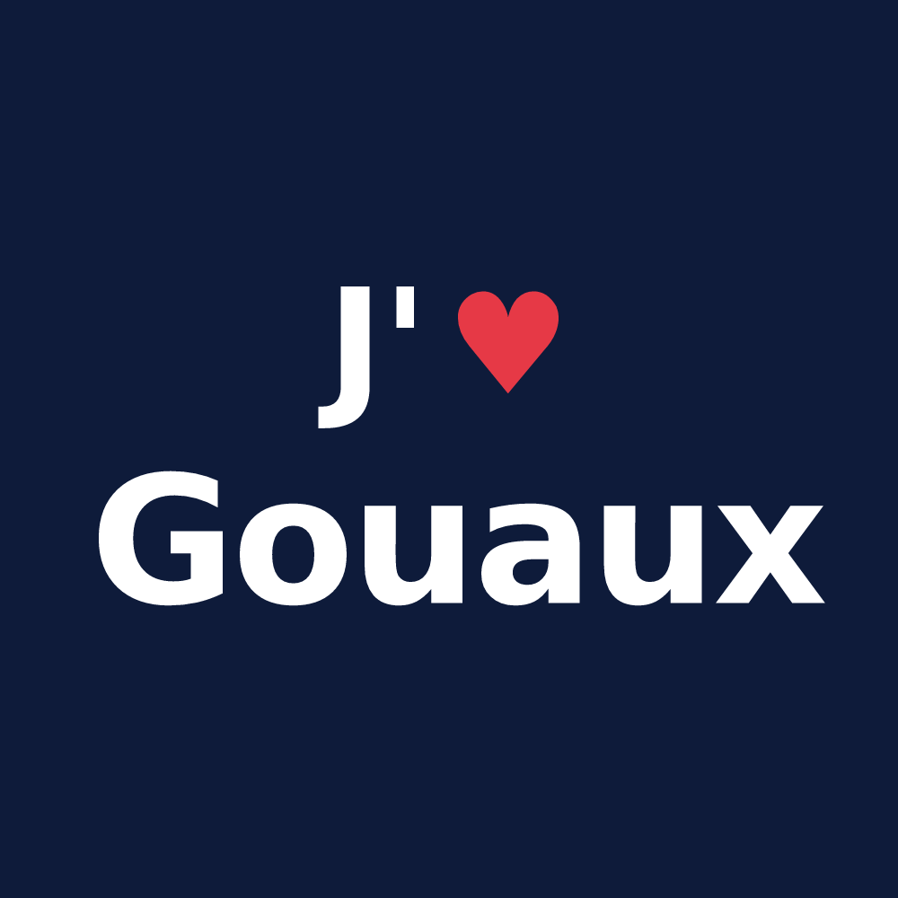 T-shirt personnalisé Gouaux — design J'aime Gouaux