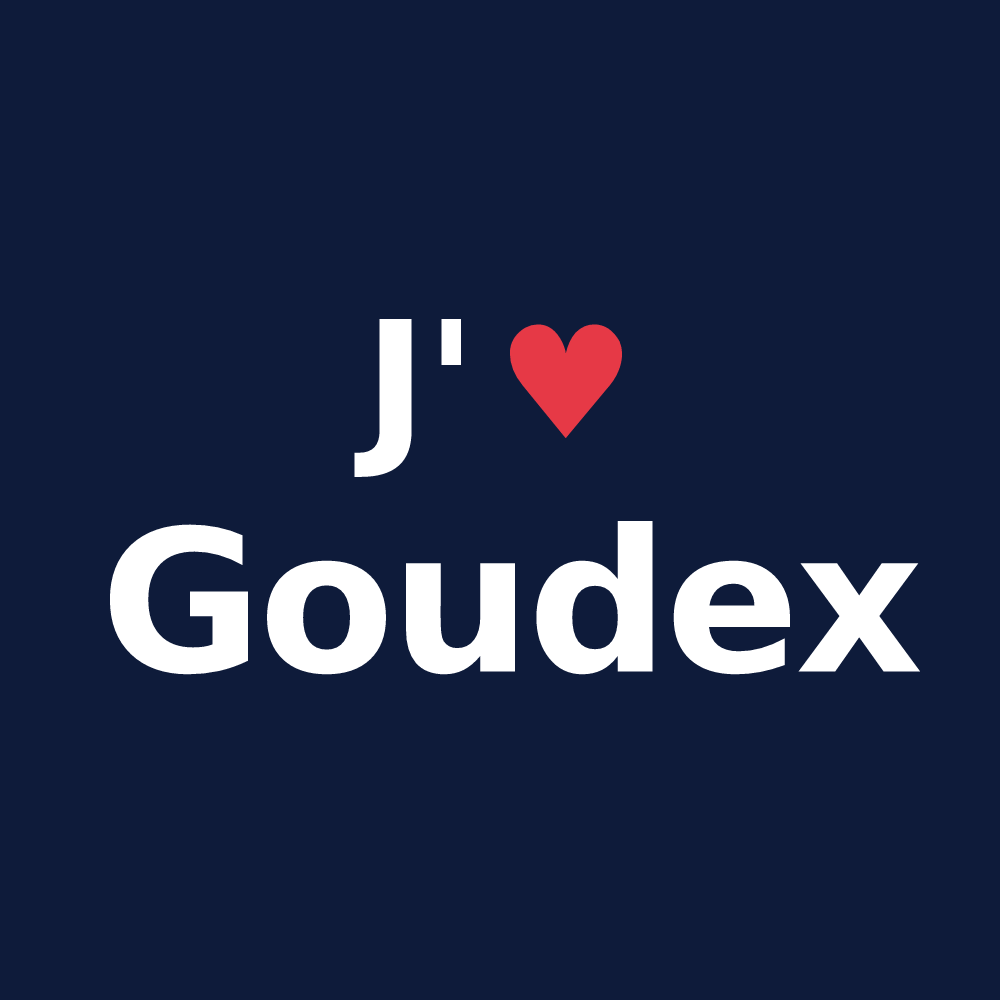 T-shirt personnalisé Goudex — design J'aime Goudex