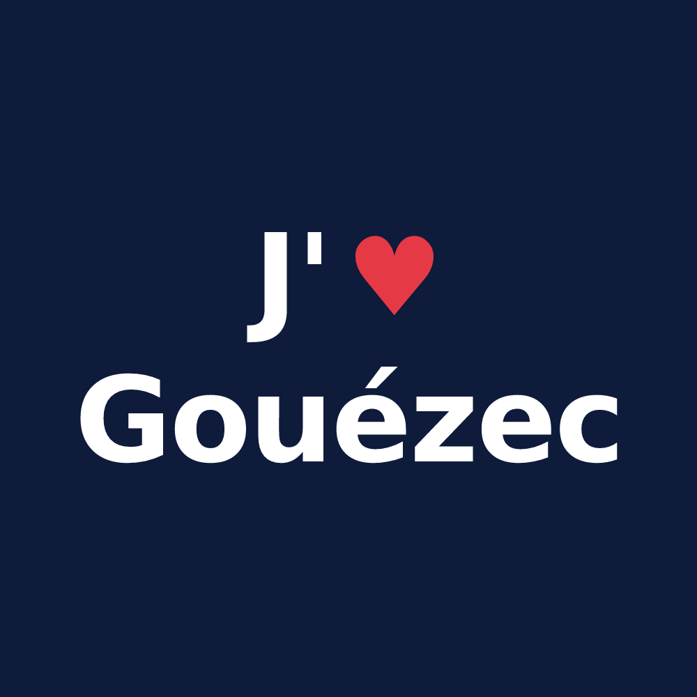 T-shirt personnalisé Gouézec — design J'aime Gouézec