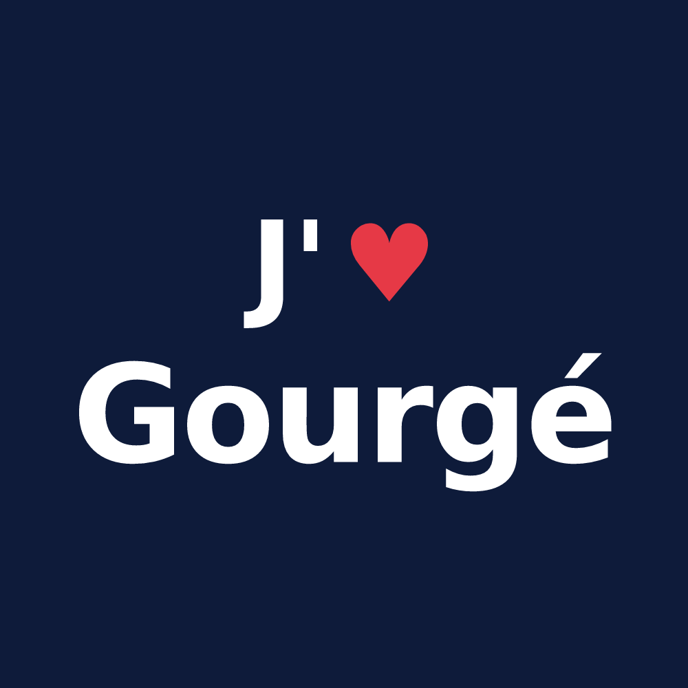 T-shirt personnalisé Gourgé — design J'aime Gourgé