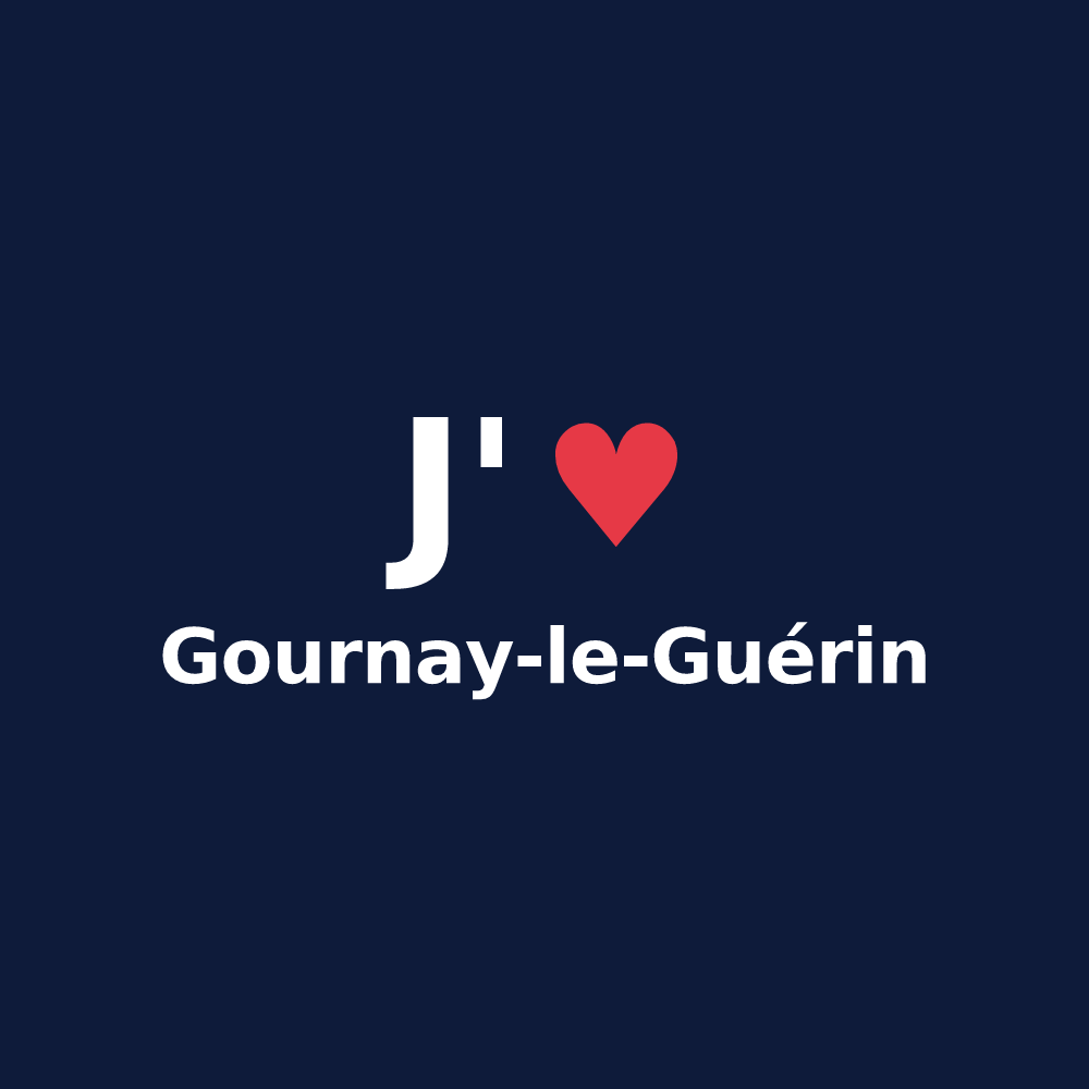 T-shirt personnalisé Gournay-le-Guérin — design J'aime Gournay-le-Guérin