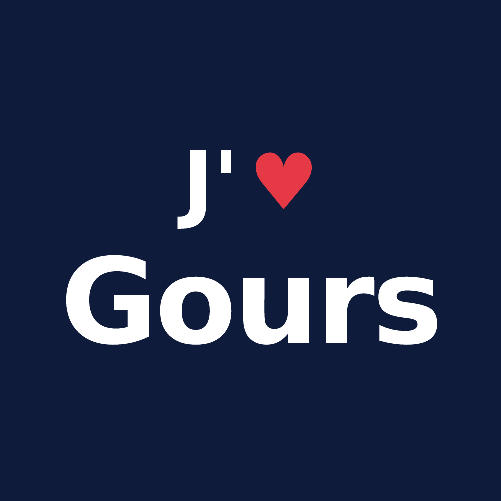 T-shirt personnalisé Gours — design J'aime Gours