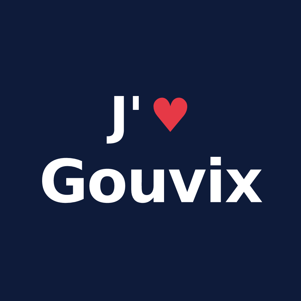 T-shirt personnalisé Gouvix — design « J'aime Gouvix » imprimé sur le t-shirt