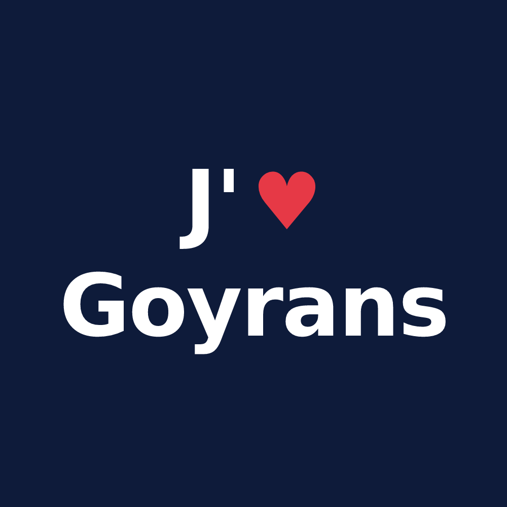 T-shirt personnalisé Goyrans — design J'aime Goyrans
