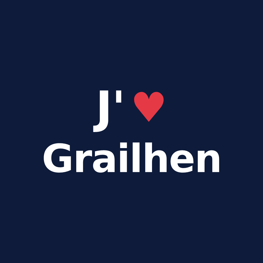 T-shirt personnalisé Grailhen — design J'aime Grailhen