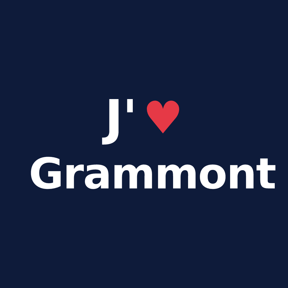 T-shirt personnalisé Grammont — design J'aime Grammont