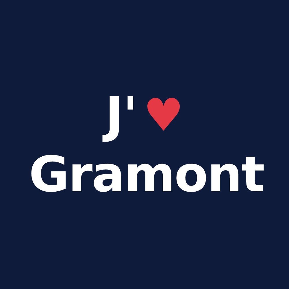 T-shirt personnalisé Gramont — design J'aime Gramont