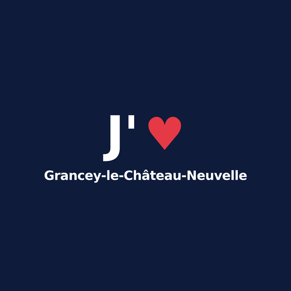 T-shirt personnalisé Grancey-le-Château-Neuvelle — design J'aime Grancey-le-Château-Neuvelle