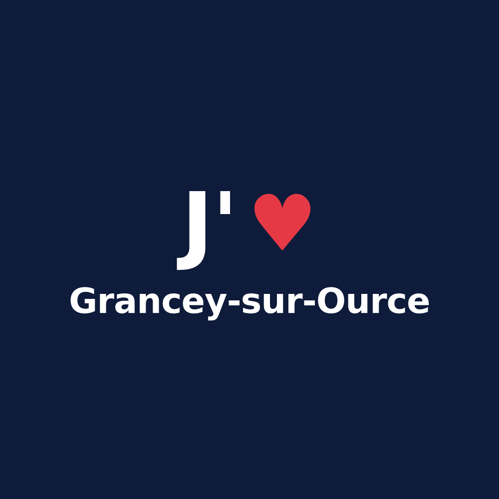 T-shirt personnalisé Grancey-sur-Ource — design J'aime Grancey-sur-Ource
