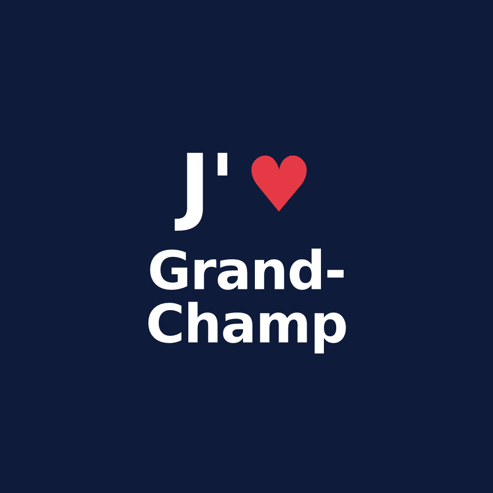 T-shirt personnalisé Grand-Champ — design J'aime Grand-Champ