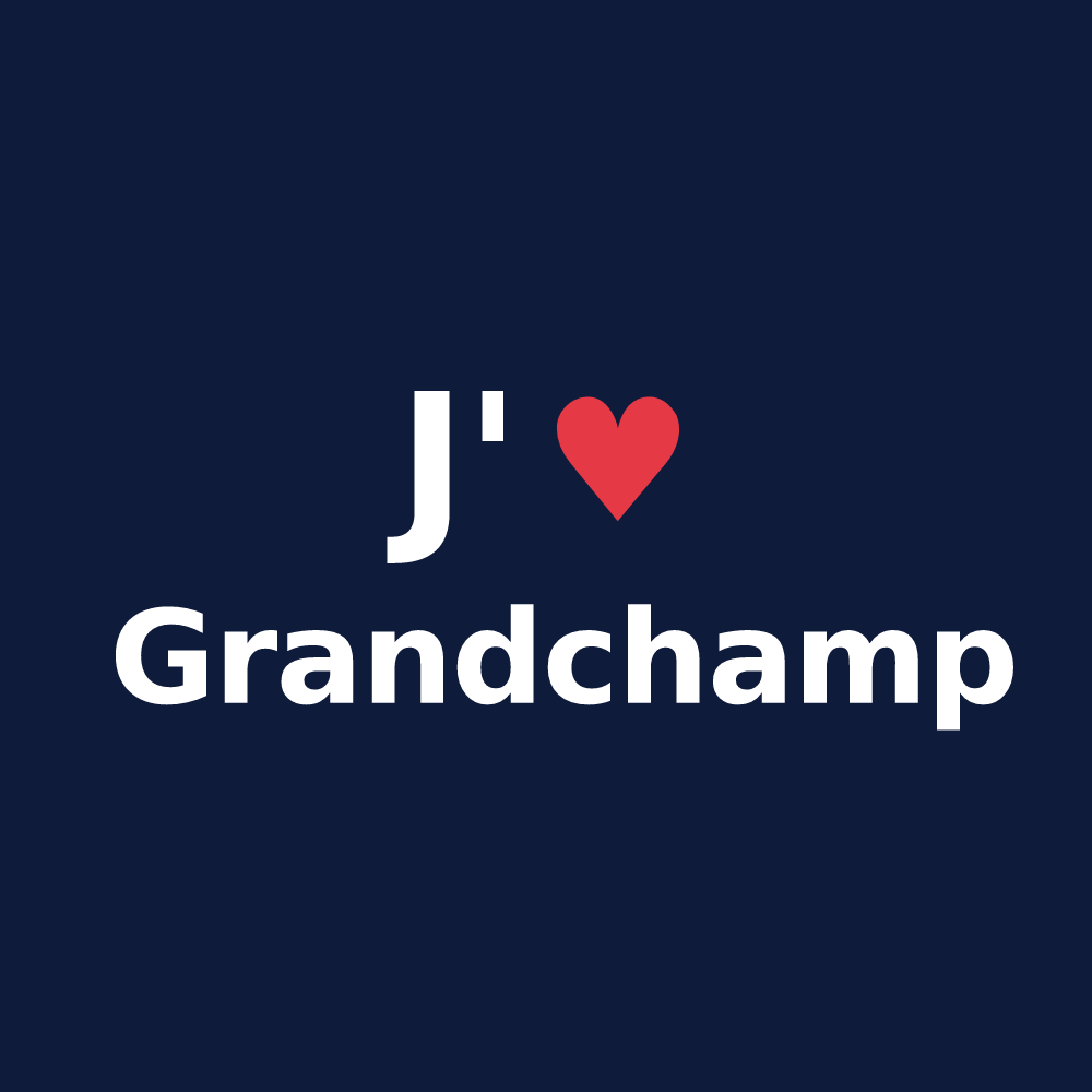 T-shirt personnalisé Grandchamp — design J'aime Grandchamp