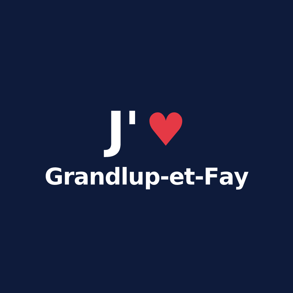 T-shirt personnalisé Grandlup-et-Fay — design « J'aime Grandlup-et-Fay » imprimé sur le t-shirt