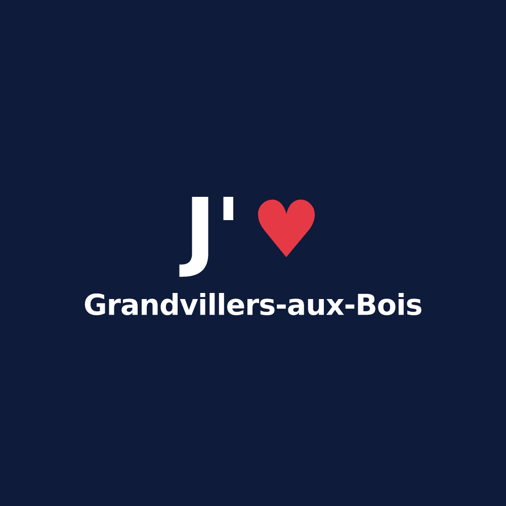 T-shirt personnalisé Grandvillers-aux-Bois — design J'aime Grandvillers-aux-Bois